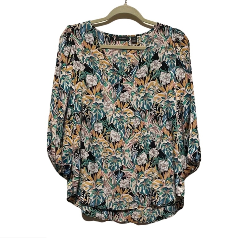 Halogen Tropical Floral Blouse